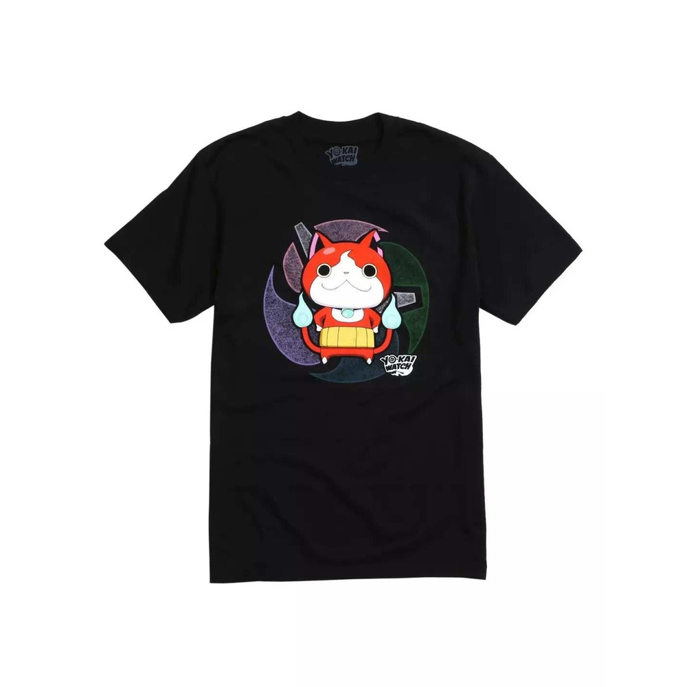 Yo-Kai Watch Jibanyan Character Anime Gaming Black T-Shirt Women's MEDIUM